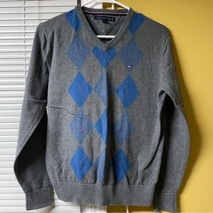 Tommy Hilfiger Men’s V-neck Sweater Diamond Pattern